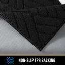 PLEASOR Door Mat for Front Door Entrance, Dirt Trapper Washable Welcome Mat Outdoor Indoor, Non-Slip Waterproof Doormat for Outside/Inside Use, Low Profile Entryway Rug, 20"x32", Black (2'8" x 1'8" (Rectangular))