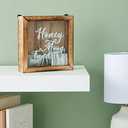 Juvale Honeymoon Fund Box Wedding Decorations for Reception - 7 x 7 Inch Wooden Rustic Wedding Card Box