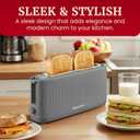 Elite Gourmet ECT2517G SLIMTOAST 2-Slice Long Slot Toaster, Cool-Touch Body, 6 Browning Shades, Extra-Wide 1.5" Slot for Artisan Bread, Bagels, Waffles & English Muffins, Grey