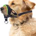 Dog Head Collar with Soft Fabric, Head Harness Stops Dog Pulling, Head Leash for Small Medium Large Dogs Walking (M,Apple Green)