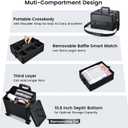 Rolling Makeup Case Makeup Train Case with Lid 5 in 1 Cosmetology Case on Wheels Cosmetic Trolley Organizer Large Makeup Organizers Case Profesional Cosmetic Case for Salon Barber Nail Beauty, Black