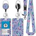 Immaturus Axolotls Lanyards for ID Badges, Cute Badge Holder with Retractable Badge Reel, Animal Lanyard with Id Holder Clip, Keychain Name Tag ID Card Protector Teacher Women Doctor Office Gift