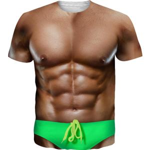 RAISEVERN Unisex Summer T-Shirts Crewneck Cool Short Sleeve Funny Graphic Print Top Casual Tees (XX-Large, Brown Green)