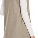 Women's Long Knit Cardigans Ribbed Sleeveless Sweater Casual Outwear Open Front Draped Duster Vest (XXL)