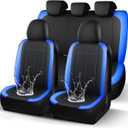 HChengkikz Seat Covers Neoprene Waterproof, Premium Cloth Car seat Covers Full Set, Airbag Compatible, Durable, Universal Fit Automotive Seat Covers for Most Cars, Trucks, SUVs(Black Blue 816)