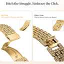 wutwuk Diamond Band with Bling Case Compatible with Apple Watch Bands for Women 40mm, Sparkly Metal Strap with Crystal Protective Bumper for iWatch SE Series 9 8 7, 41mm Gold