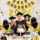 6 Set Balloon Stand with Balloons, Black and Gold Party Decorations, Birthday Graduation Retirement Father's Day Halloween New Years Decorations 2026