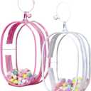 2PCS Large Clear Figure Display Bag Compatible with 7" Plush Doll | PVC Protective Case with Keychain, Portable Doll Storage Pouche, Keychain Carrying Case, 7.1x4.7x3 inch