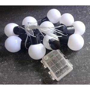 Myhimx Indoor String Lights Battery Operated, 7Ft 10 LED White Globe String Lights Shatterproof for Indoor Outdoor Patio Garden Camping Wedding Xmas Decorations 