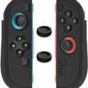 RHOTALL Protective Case for Nintendo Switch 2 joycon Controllers, Soft Anti-Slip Ergonomics Silicone Protective Shell Cover Compatible with Switch 2 joycon Skin with 2 Thumb Grips - Black