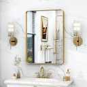 VANLIO 20x30 Inch Gold Framed Bathroom Vanity Mirror