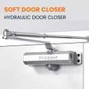 Hydraulic Automatic Door Closer Heavy Duty Adjustable Closer (Up to 150 lbs) for Home & Commercial Use Aluminum Alloy Auto Shut System for Interior & Exterior Doors