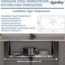 30" Black Stainless Steel Workstation Kitchen Sink, Large Single Bowl Drop-In Undermount Farmhouse Sink (Black, 3018), 30*18in