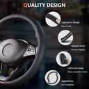 Aimato Car Steering Wheel Cover 2 Piece Non-Slip Clip on Microfiber Leather Steering Wheel Cover,Ultra-Thin Breathable,Universal Fit 14.5"-15" Wheel,Black