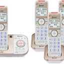 AT&T Cordless Phones for Home with Answering Machine, 4 Handsets DECT 6.0 Bluetooth Expandable, Smart Call Blocking, Caller ID, Intercom and Bluetooth, Connect to Cell, BL31124