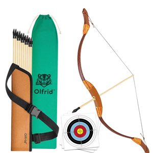 Olfrid Wooden Bow and Arrow for Kids Archery Games, Kids Bow and Arrow Set with 10 Arrows, 3 Targets, Quiver & Storage Bag, Kids Archery Set Toy for Left Or Right Handers Sports & Outdoor Play Olfrid Wooden Bow and Arrow for Kids Archery Games, Kids Bow and Arrow Set with 10 Arrows, 3 Targets, Quiver & Storage Bag, Kids Archery Set Toy for Left Or Right Handers Sports & Outdoor Play