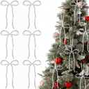 Dingion 6 Pcs Valentines Day Crystal Bow Ornaments for Tree Decorations Sparkly Rhinestone Beads Bow Hanging Ornaments Rhinestone Bowknot Decoration for Valentine Tree Wreath Garland Fireplace