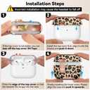 For AirPods Pro 3 Case 2025, with Safty Lock & Phone Stand for Floral AirPods Pro 3 Generation Case Cover for Women Girly, iPod Pro 3 Case with Keychain & Cleaner Kit - Leopard Print