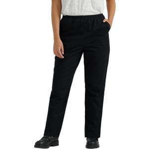Chic Classic Collection Women's Cotton Pull-On Pant with Elastic Waist (12, Black Twill)