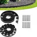 Garden Edging20ft Landscape Edging with 20 Spikes for Lawn 2 Inch Tall(Black, 20FT)