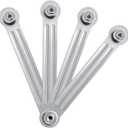Glider Bearing Arm Bracket Replacement Hardware Rocker Parts, 9 Inch Overall Length, 7-1/2 Inch Between Mounting Holes, 4 Pack Patio Glider Parts Rocker for Outdoor Glider and Garden Bench (Silver)