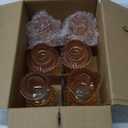 Kate Aspen Vintage Ribbed Glass Black Candlestick Holders, Pillar Candle, Tealight & Votive Candle Holders (Set of 6, 3 Assorted Sizes), Dining Table Decor, Shelf Decor, Centerpiece (Rose Gold)