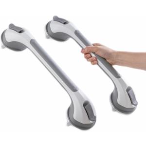 TAILI Grab Bars for Bathtubs and Showers 2 Pack Suction Grab Bar, Heavy Duty Shower Handle Removable Bath Handrails for Seniors and Elderly, Bathroom Safety Grip No Drilling Waterproof,Grey