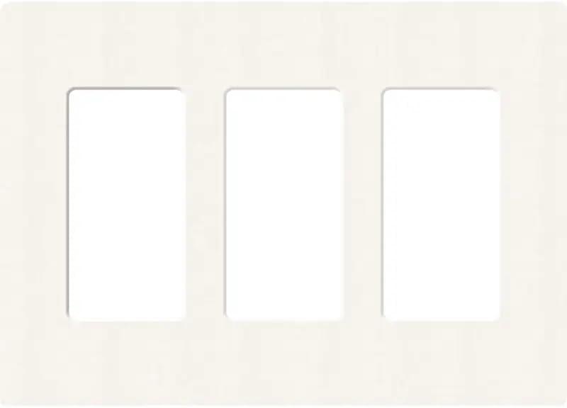 Lutron Claro 3 Gang Wall Plate for Decorator/Rocker Switches, Gloss, White (CW-3-WH-12PK) (12-Pack) CW-3-WH-12PK