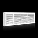 Baseboard Return Air Grille Fit 24x8 Duct Opening,7/8"(Depth) Margin Turnback for Baseboard,7/8"Thick Baseboard Return Air Vent Cover Grill,Outer Dimensions: 25.75"W X 9.75 "H X 7/8", White, 1-Pack, 24"WX8"H-Duct Opening