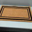 Kempf Black Border Coco Coir Doormat, 18" x 30", Non-Slip Backing, Heavy Duty Natural Fiber Front Door Welcome Entrance Mat, Low Clearance, Outdoor Indoor