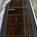 BARNSMITH 32in x 80in Mirror Barn Door with 5.5FT Sliding Door Hardware Kit Included, 1 Lites Full Length, Solid Wood Water-Proof PVC Surface, No Assembly Required, Black