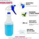 3X High Output Heavy Duty Spray Bottles for Cleaning Solutions, 3 Pack, 24 oz Commercial, Industrial Spray Bottles for Household Cleaning and Car Detailing.