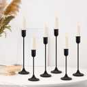 6 Pcs Black Candle Holders Set, Vintage Home Decor  Modern Taper Candlestick Holders for Wedding, Table Centerpieces  Great Gift for Housewarming, Birthday Parties, Wedding & Christmas Season