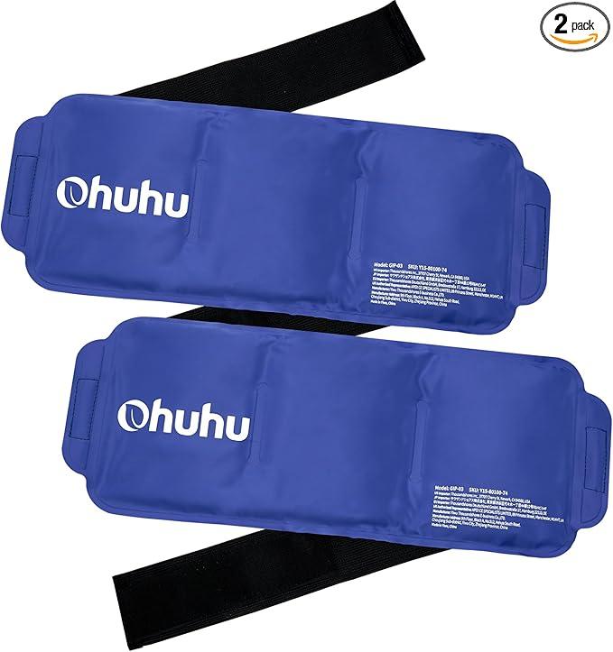 Ice Pack Wrap for Injuries: Ohuhu 2 Pack Reusable Ice Packs with Wrap Hot Cold Therapy Gel Ice Pack Adjustable Flexible for Shoulders Wrists Knee Back Neck Legs Hip Aches Injury Pain Relief