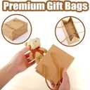 Bgtecho 24 Pack Extra Small Gift Bags, 3.9 x 4.7 x 2.4 Inch Small Paper Bags, Gift Wrap Paper Bags with Handles, Mini Brown Gifts Card Bag for Wedding Birthday Baby Shower Party Favors