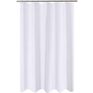 N&Y HOME Fabric Shower Curtain Liner Longer Stall Size 54 x 75 inches, Hotel Quality, Washable, White Bathroom Curtains with Grommets, 54x75