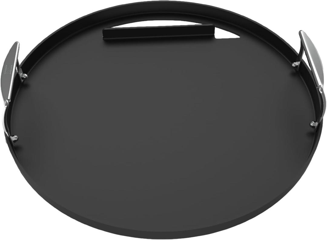 Weber RustResistant 22" Round Griddle Insert PreSeasoned Carbon Steel with Handles, EdgetoEdge Cooking Surface, Fits 22" Weber Kettle Grills