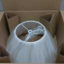Pleated Lamp Shade, 6" Top x 13" Bottom x 7.2" High, White Empire Lamp Shade for Table Lamp Bedside Lamp, Modern Fabric Mushroom Lampshade Replacement for Wall Sconce, Spider, Clip on Adapter Included