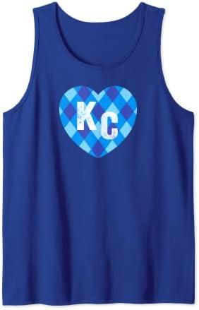 Kc Blue Heart KC Kansas City Love Style Cute Blue Kc Heart Tank Top XL