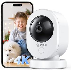 ANNKE 4K UHD Indoor Security Camera, Crater Reno 8MP Smart 2.4/5 GHz WiFi Camera with PTZ, Night Vision, 2-Way Audio, Smart Human Detection, Works with Alexa, Ideal for Baby/Pet Camera/Home Security