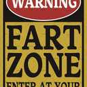 Tin Sign Metal Wall Poster Fart Zone Warning Enter at your own Risk Decoration Plaque for Business Home Bar Room Garage Garden Man Cave Funny Alert Style 8x12 Inch