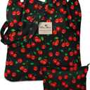 Aesthetic 2 Pack Corduroy Tote Bag - with Makeup Pouch Bag for Women Reusable Grocery Bag for Gym, Travel, Work