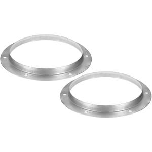 PATIKIL 8" Duct Connector Flange, 2 Pack Metal Straight Pipe Exhaust Flange Duct Mounting Plate for Heating Cooling Ventilation HVAC System