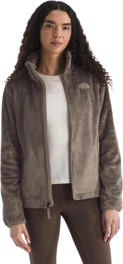 The North Face Women's Osito Full Zip Fleece Jacket Soft & Lightweight Fleece, Secure Zip Hand Pockets, Elastic Cuffs, Mocha Brown, Medium 