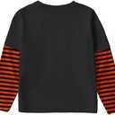 Remimi Unisex Kids Christmas Long Sleeve Shirt Xmas Print Stripe Shirts 2-12 Years (Black)