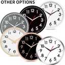 AKCISOT 14 Inch Wall Clock Silent Non-Ticking Modern Wall Clocks Battery Operated - Analog Classic Clock for Office, Home, Bathroom, Kitchen, Bedroom, School, Living Room(Black)