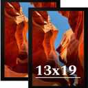 13x19 Picture Frame Set of 2, 13 x 19 Black Picture Frame with HD Plexiglas, 13 by 19 Poster Frame, Display Frame for Vertical or Horizontal, Presenting Spatial Aesthetics-Form & Light Series