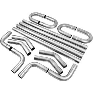 3'' Custom Exhaust Kit Universal Mild Steel 16 Gauge Tubing Mandrel Bend Pipe Straight & U-Bend (16PCS, 2 Packs)