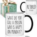 Funny Retirement Gifts for Woman Men, 2025 Happy Retire Coffee Mug 11oz, Gag Farewell Gift for Coworkers, Office Retired Going Away Gifts for Coworkers Nurse Teacher Boss