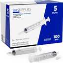 BH Supplies 5ml Oral Syringe with Cap (No Needle) - Sterile, Individually Wrapped - 100 Syringe